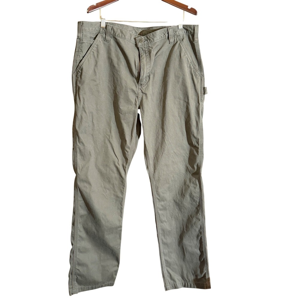 Carhartt DFE Mens 40x34 Relaxed Fit Carpenter Pants Fatigue Grey Canvas